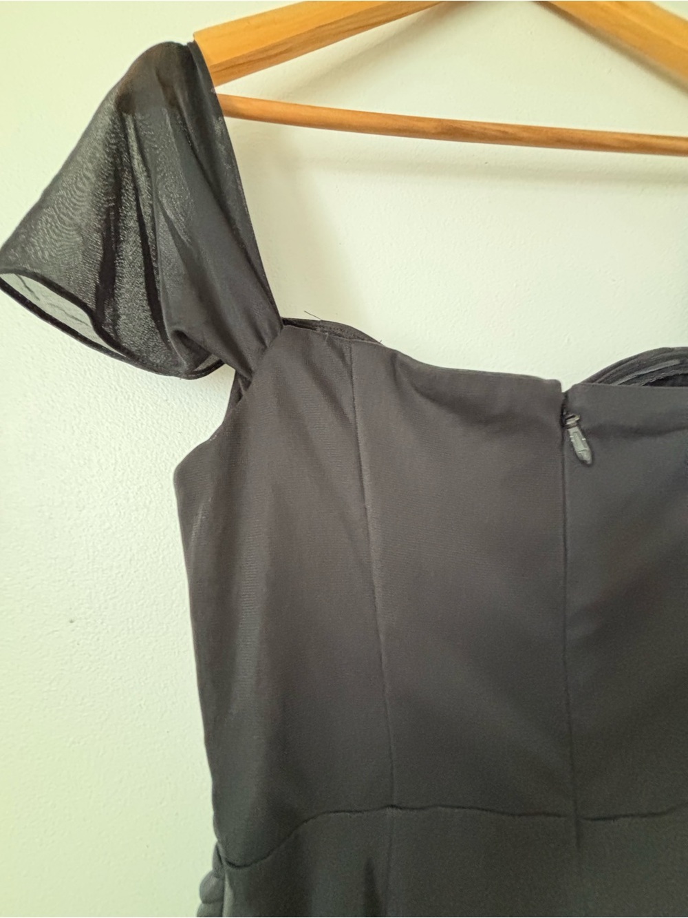 Azazie Black Off-Shoulder Ruched Evening Gown - Picture 3 of 8
